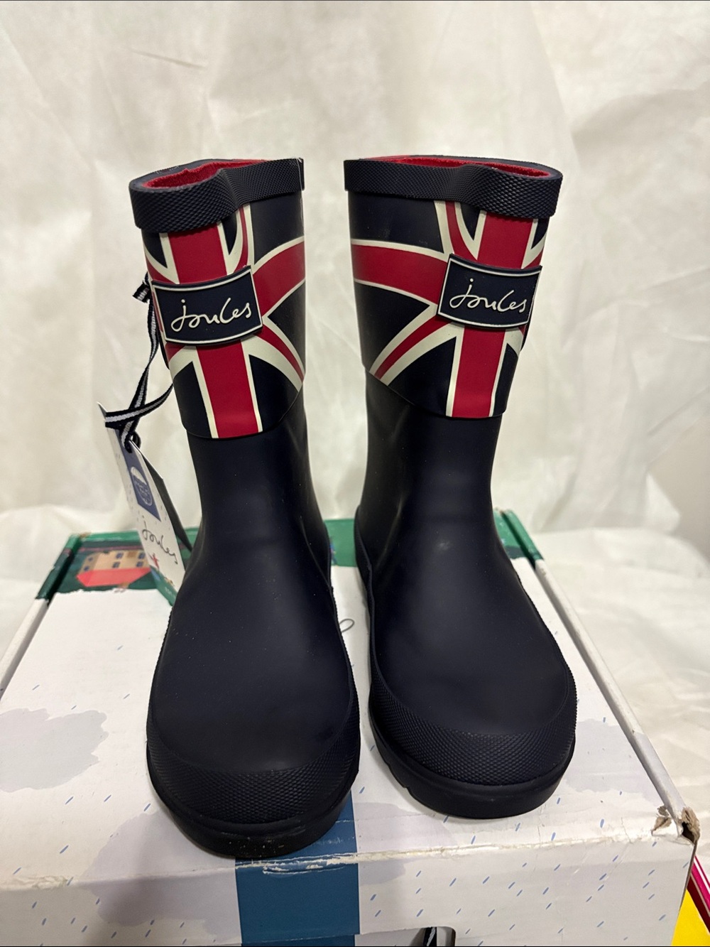 Joules Kids Union Jack Rain Boots size US 11 NWT